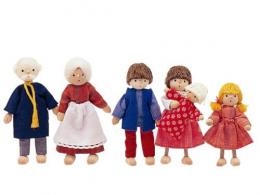 ドールハウス用ミニチュア人形-6人家族セット|へアビック社/ドイツ