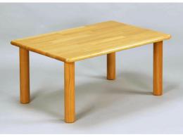【国産木製家具】角テーブル 90×60 丸脚〈H33cm〉|ブロック社(日本)