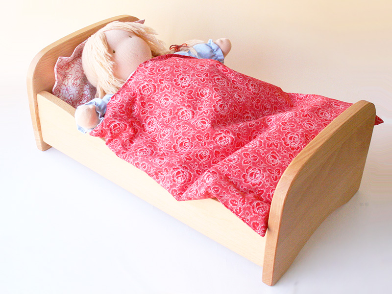 お人形用 ベッド(ブナ材)　布団付き