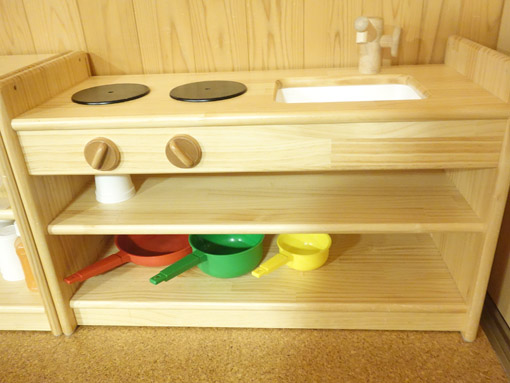 木のおもちゃ カルテット / 【木製ままごと】乳児用白木流し台 