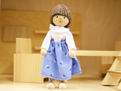 木のおもちゃ カルテット / ドールハウス用ミニチュア人形 お母さん